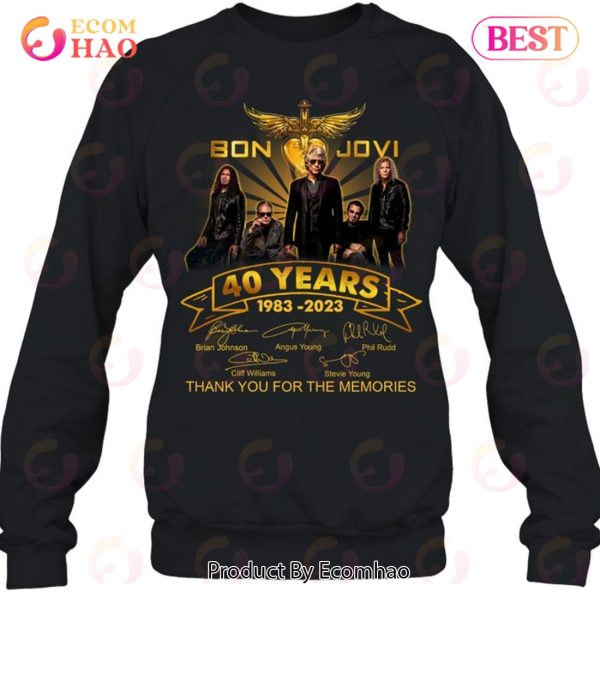 Bon Jovi 40 Years 1983 – 2023 Thank You For The Memories T-Shirt