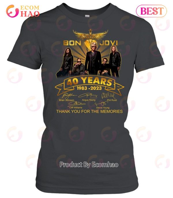 Bon Jovi 40 Years 1983 – 2023 Thank You For The Memories T-Shirt