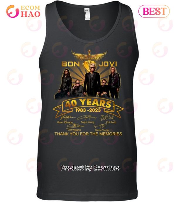 Bon Jovi 40 Years 1983 – 2023 Thank You For The Memories T-Shirt
