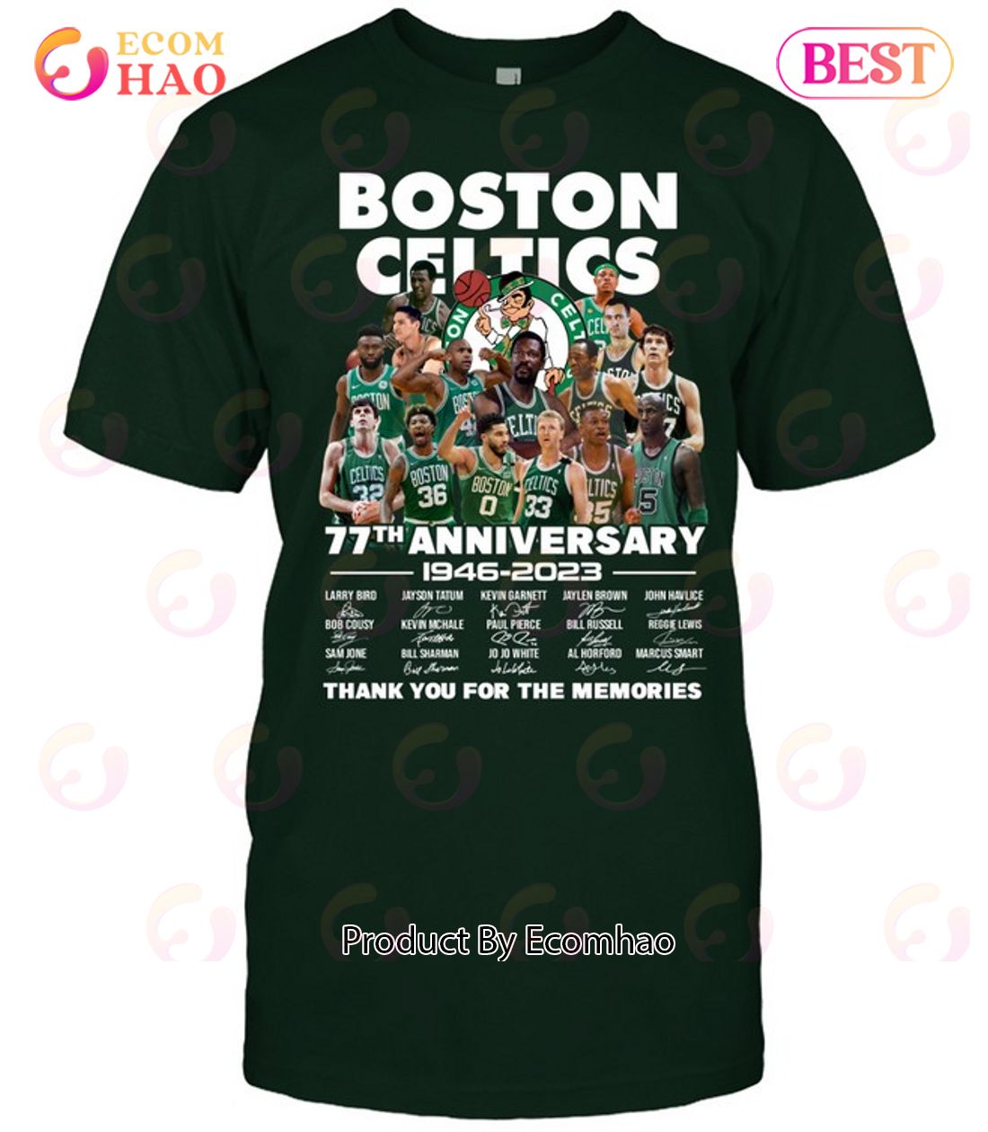 Boston Celtics 77th Anniversary 1946 – 2023 Thank You For The Memories T-Shirt