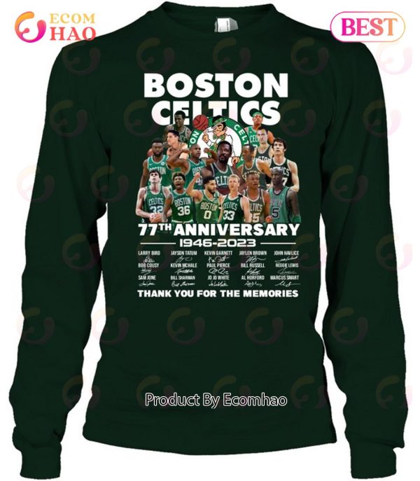 Boston Celtics 77th Anniversary 1946 – 2023 Thank You For The Memories T-Shirt