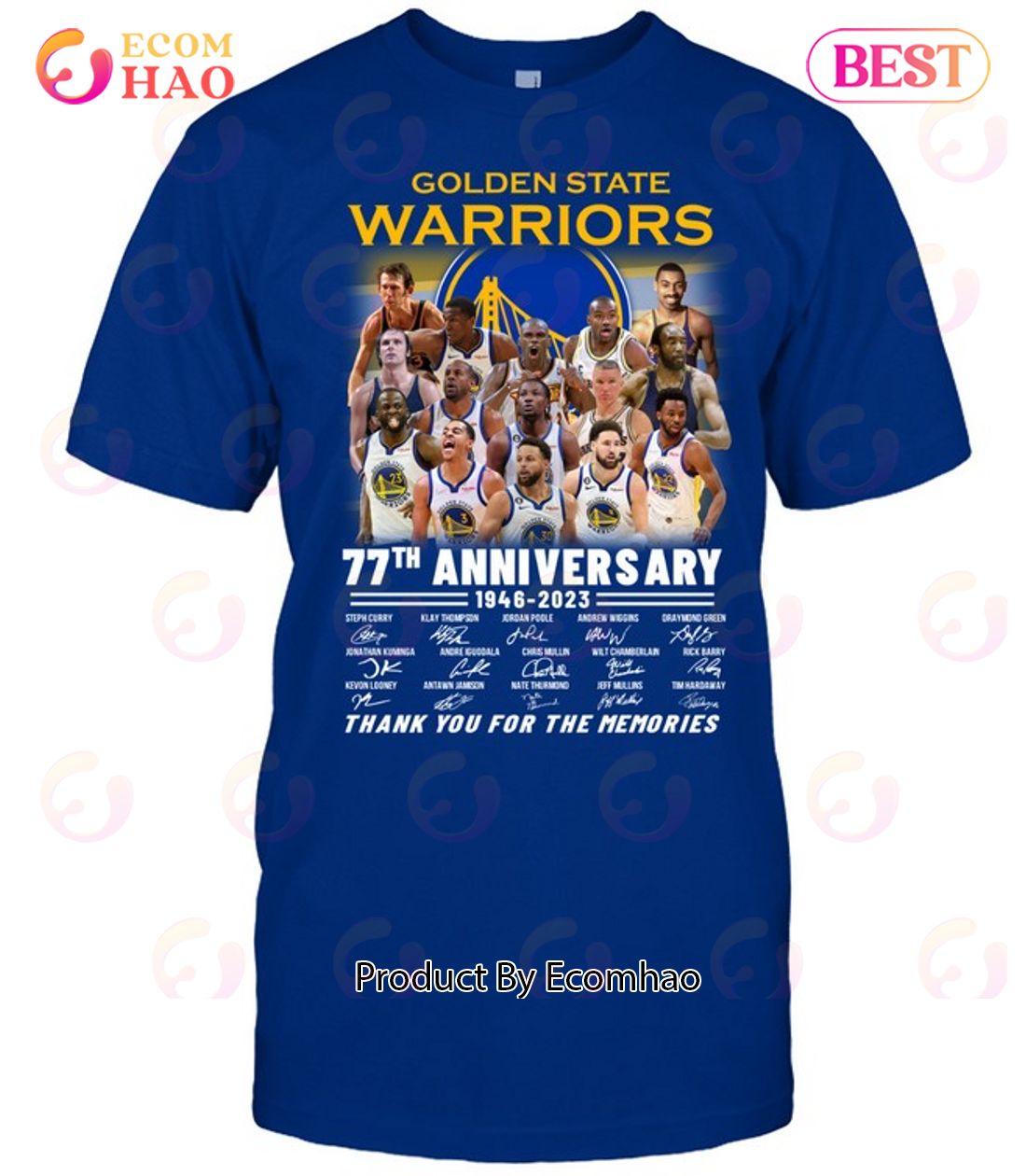 Golden State Warriors 77th Anniversary 1946 – 2023 Thank You For The Memories T-Shirt