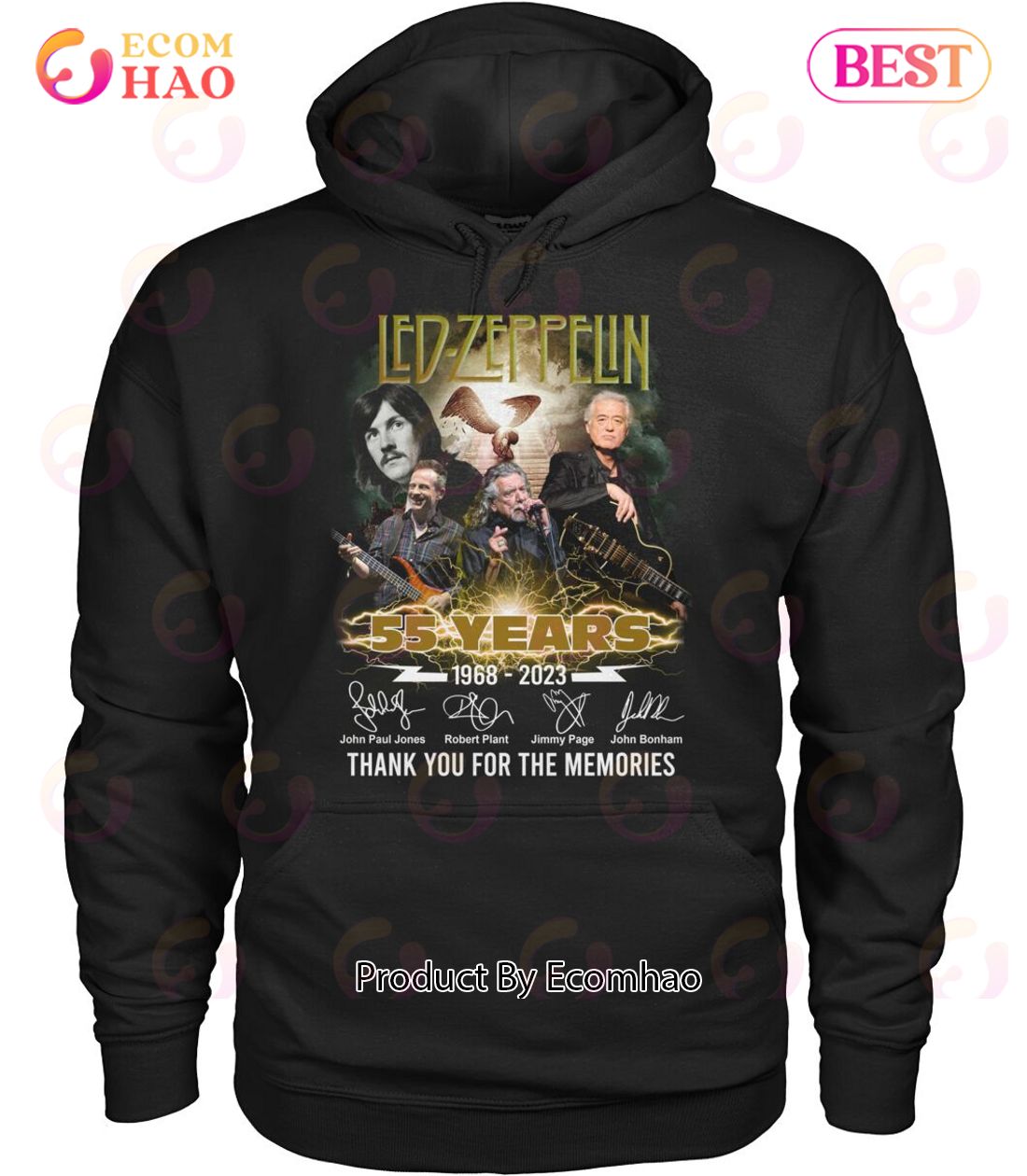 Led Zeppelin 55 Years 1968 – 2023 Thank You For The Memories T-Shirt