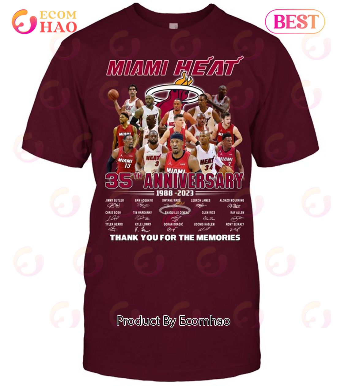 Miami Heat 35th Anniversary 1988 – 2023 Thank You For The Memories T-Shirt