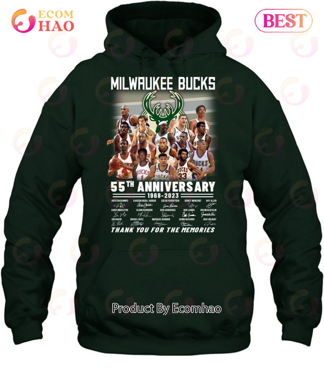 Milwaukee Bucks 55th Anniversary 1968 – 2023 Thank You For The Memories T-Shirt