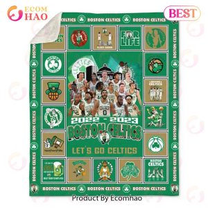 Boston Celtics 2022 – 2023 Let’s Go Celtics Quilt, Fleece Blanket, Sherpa Fleece Blanket