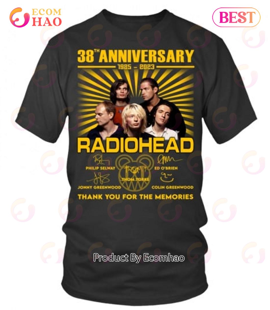 38th Anniversary 1985 – 2023 Radiohead Thank You For The Memories T-Shirt