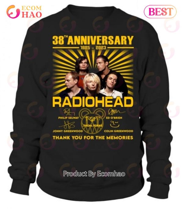 38th Anniversary 1985 – 2023 Radiohead Thank You For The Memories T-Shirt