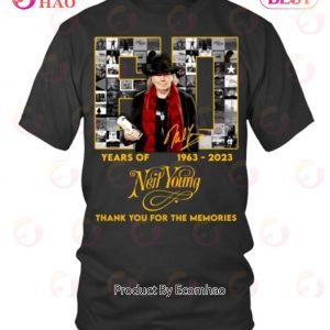 60 Years Of 1963 – 2023 Neil Young Thank You For The Memories T-Shirt