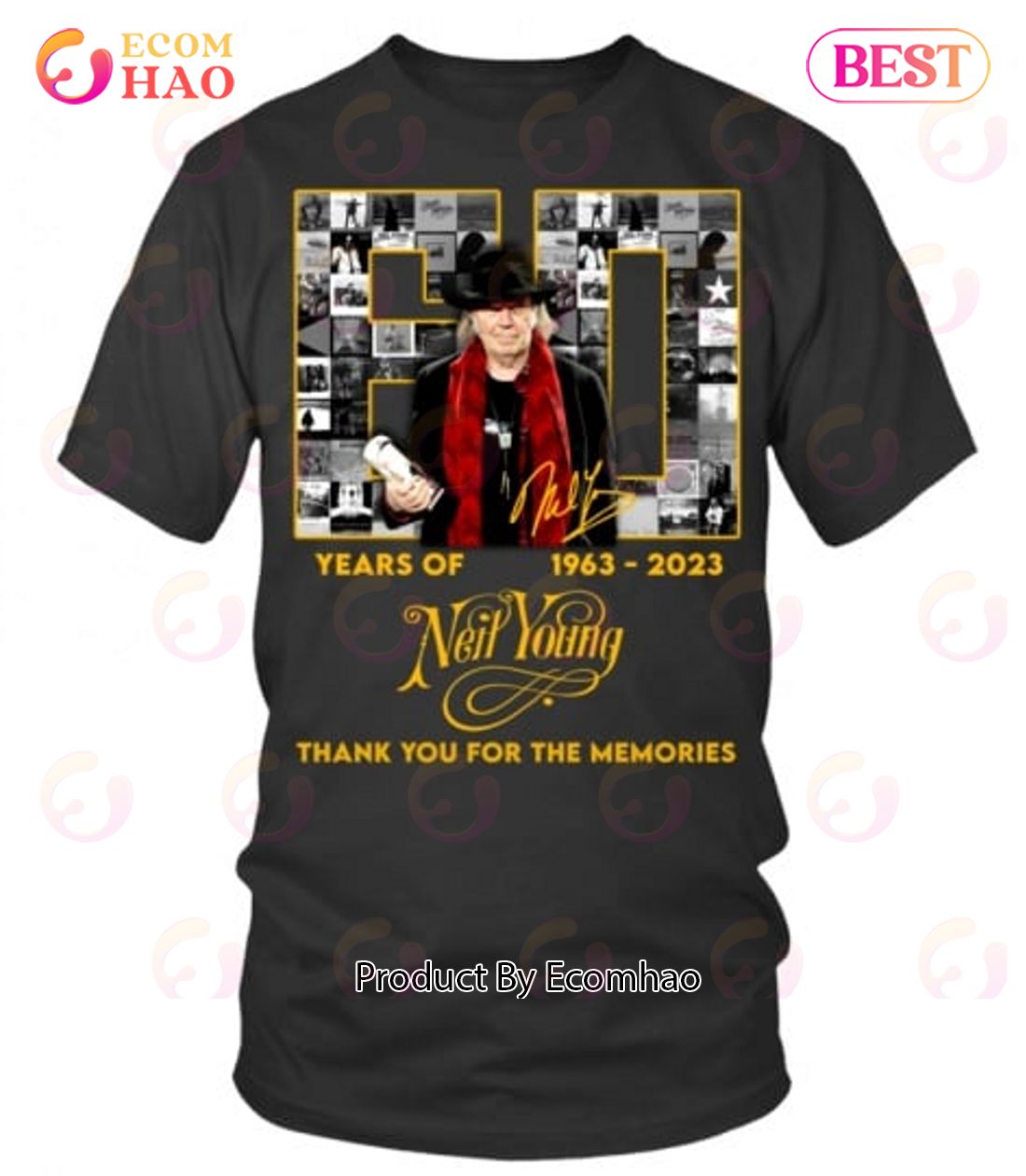 60 Years Of 1963 – 2023 Neil Young Thank You For The Memories T-Shirt