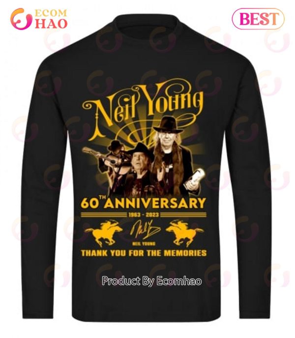 Neil Young 60th Anniversary 1963 – 2023 Thank You For The Memories T-Shirt