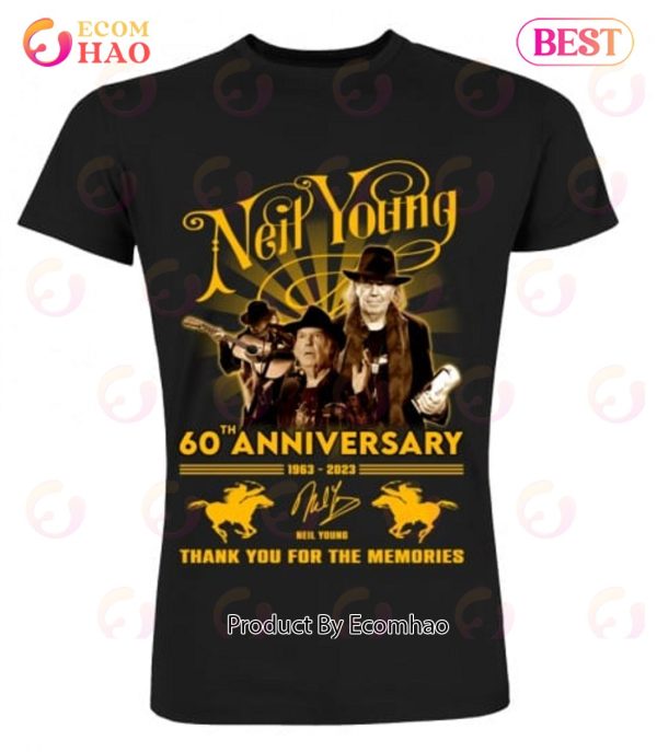 Neil Young 60th Anniversary 1963 – 2023 Thank You For The Memories T-Shirt