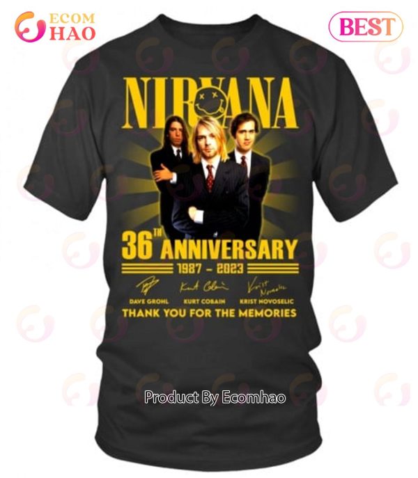 Nirvana 36th Anniversary 1987 – 2023 Thank You For The Memories T-Shirt