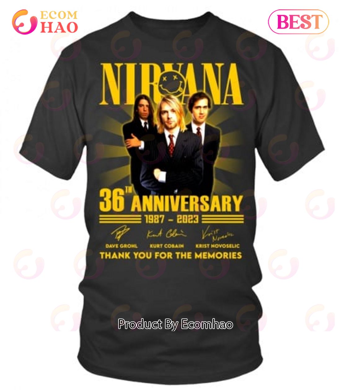 Nirvana 36th Anniversary 1987 – 2023 Thank You For The Memories T-Shirt