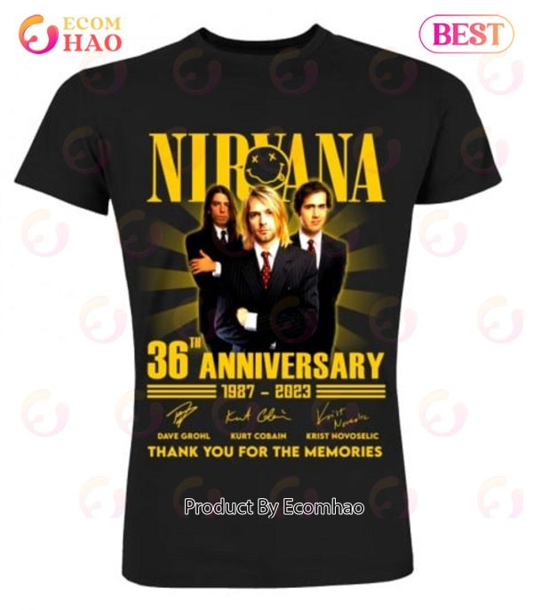 Nirvana 36th Anniversary 1987 – 2023 Thank You For The Memories T-Shirt