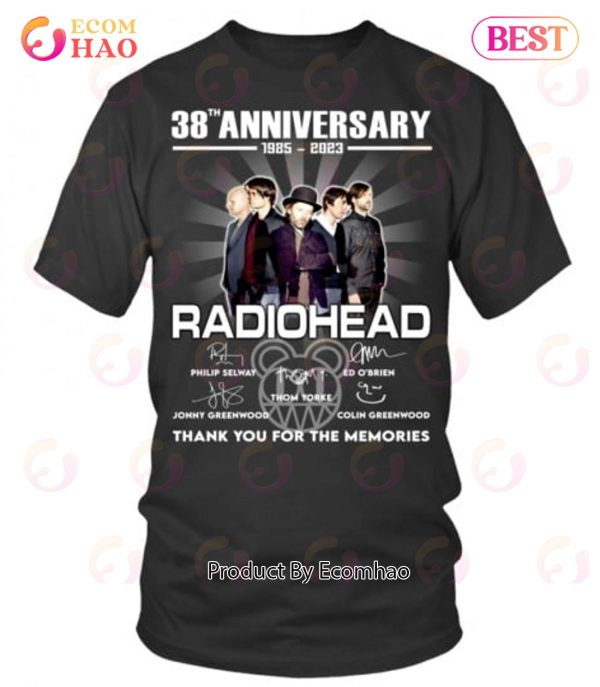 Radiohead 38th Anniversary 1985 – 2023 Thank You For The Memories T-Shirt