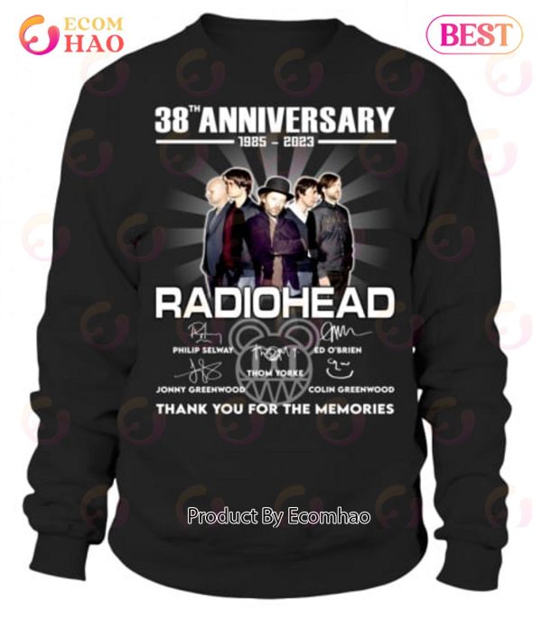 Radiohead 38th Anniversary 1985 – 2023 Thank You For The Memories T-Shirt