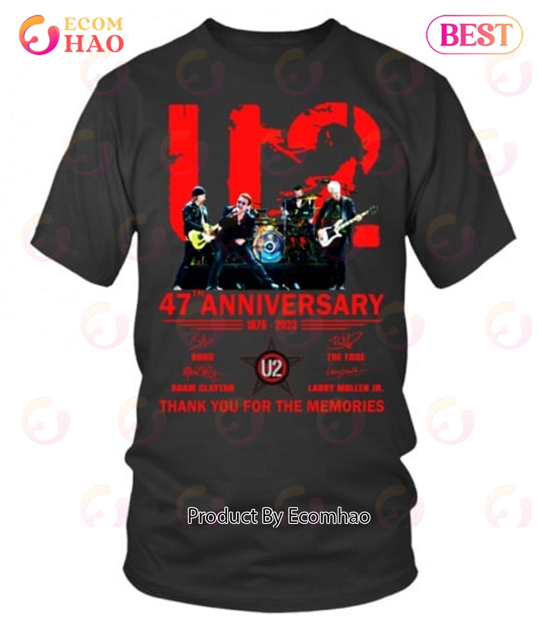 U2 47th Anniversary 1976 – 2023 Thank You For The Memories T-Shirt