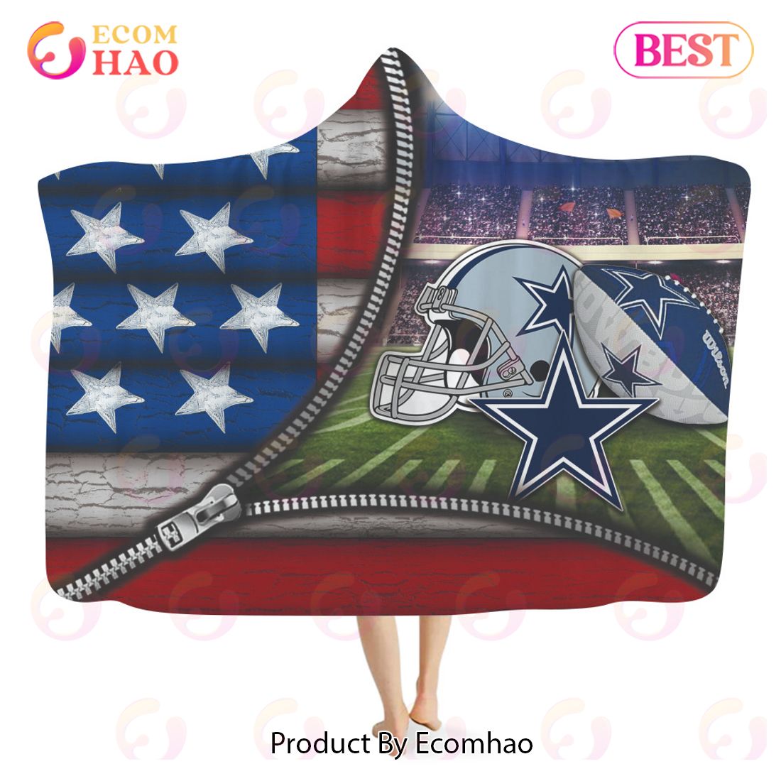 NFL Dallas Cowboys 3D Hooded Blanket American