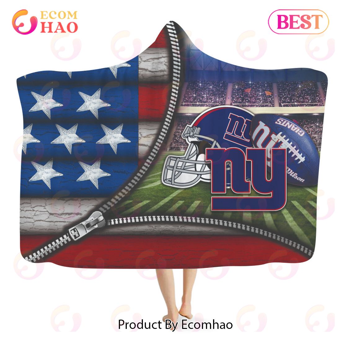 NFL New York Giants 3D Hooded Blanket American