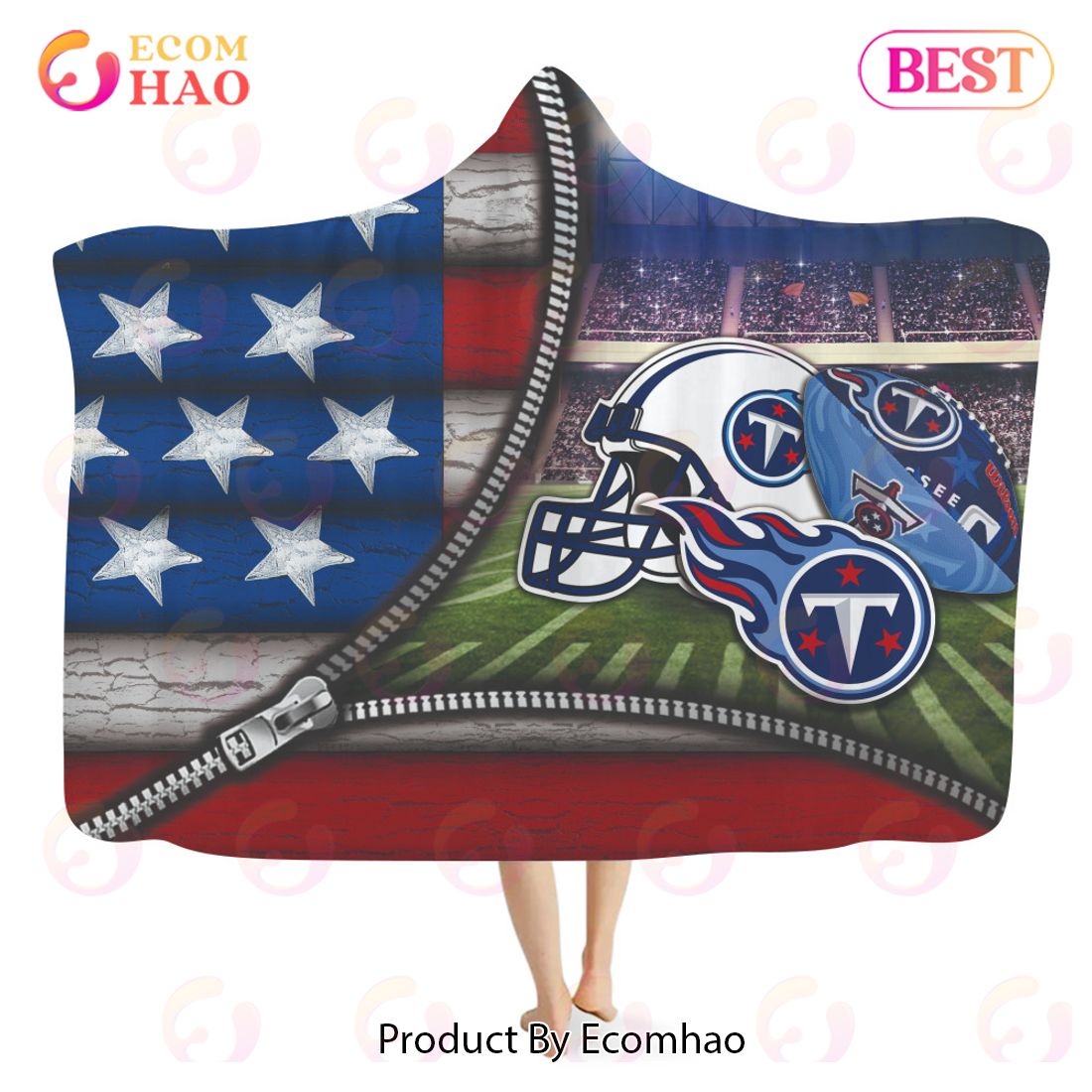 NFL Tennessee Titans 3D Hooded Blanket American