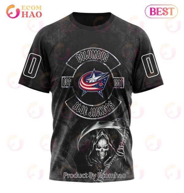 NHL Columbus Blue Jackets Specialized Kits For Rock Night 3D Hoodie