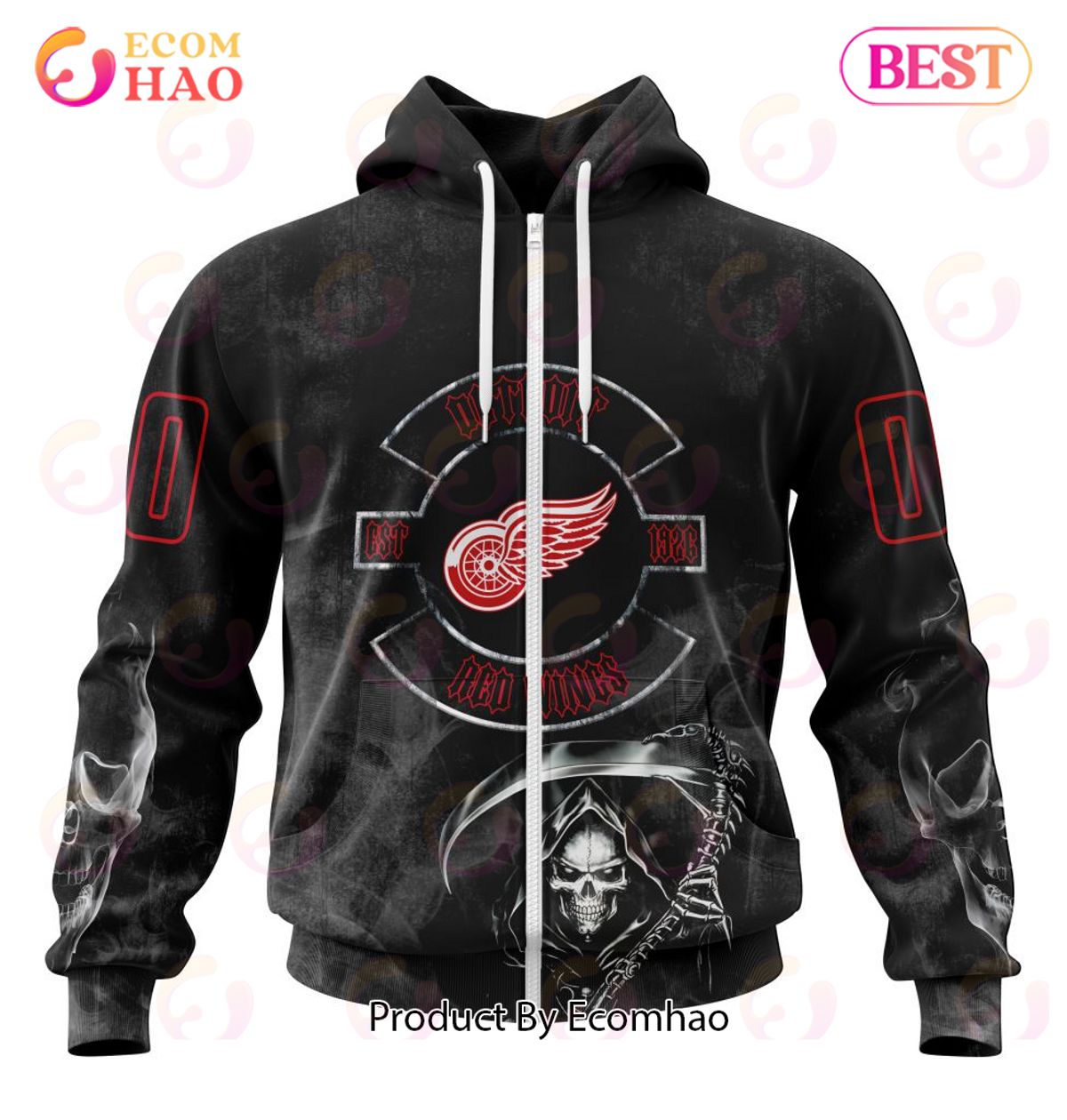 NHL Detroit Red Wings Specialized Kits For Rock Night 3D Hoodie