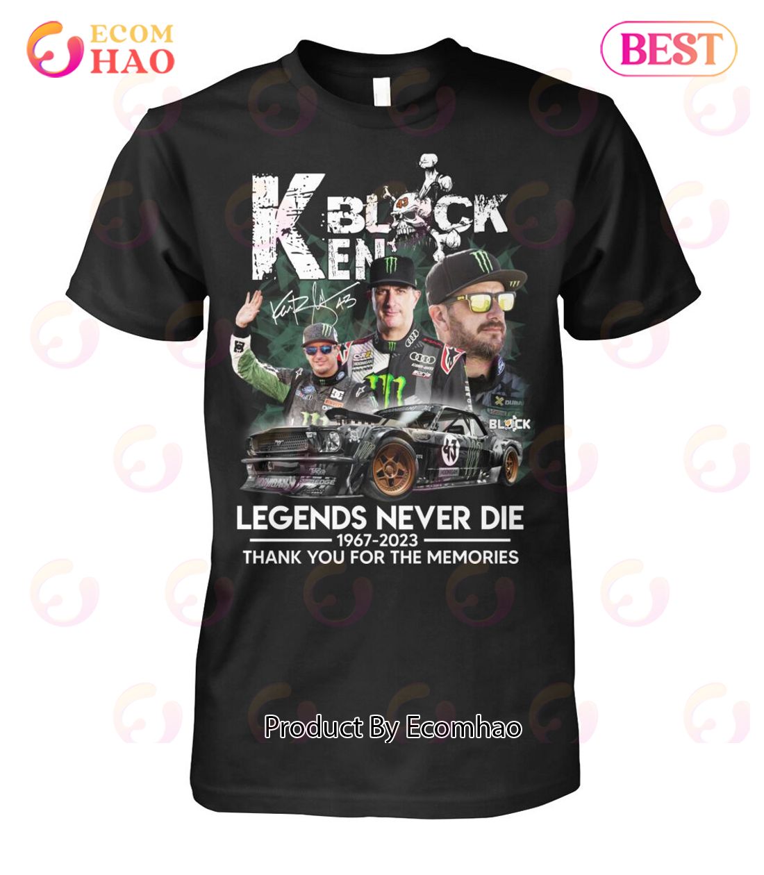Ken Block 1967-2023 Legends Never Die Thank You For The Memories T-Shirt
