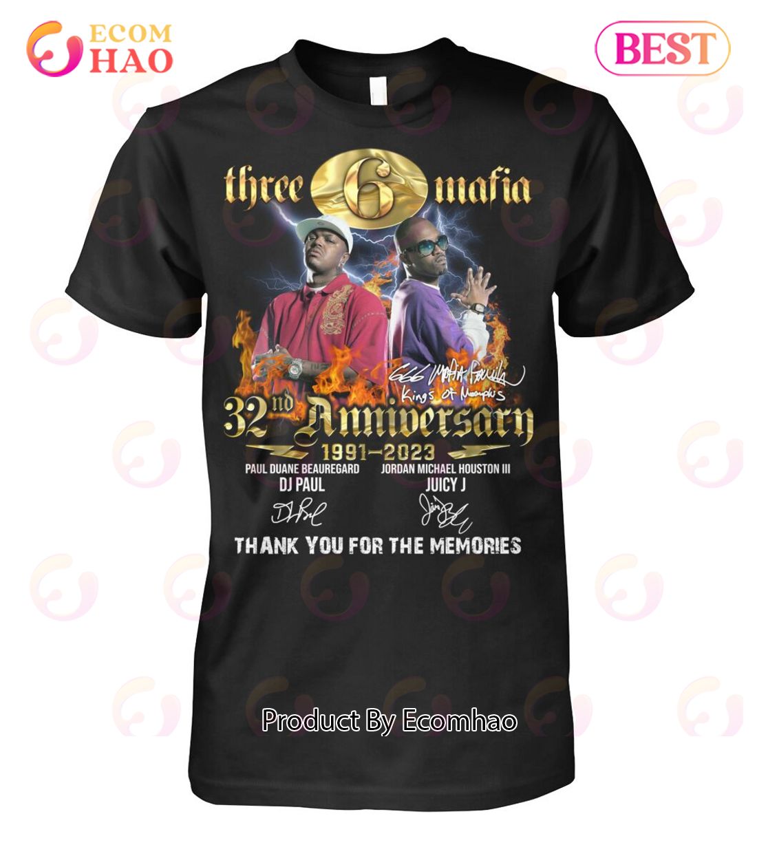 Three 6 Mafia 32nd Anniversary 1991 – 2023 Thank You For The Memories T-Shirt