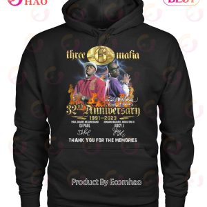Three 6 Mafia 32nd Anniversary 1991 – 2023 Thank You For The Memories T-Shirt