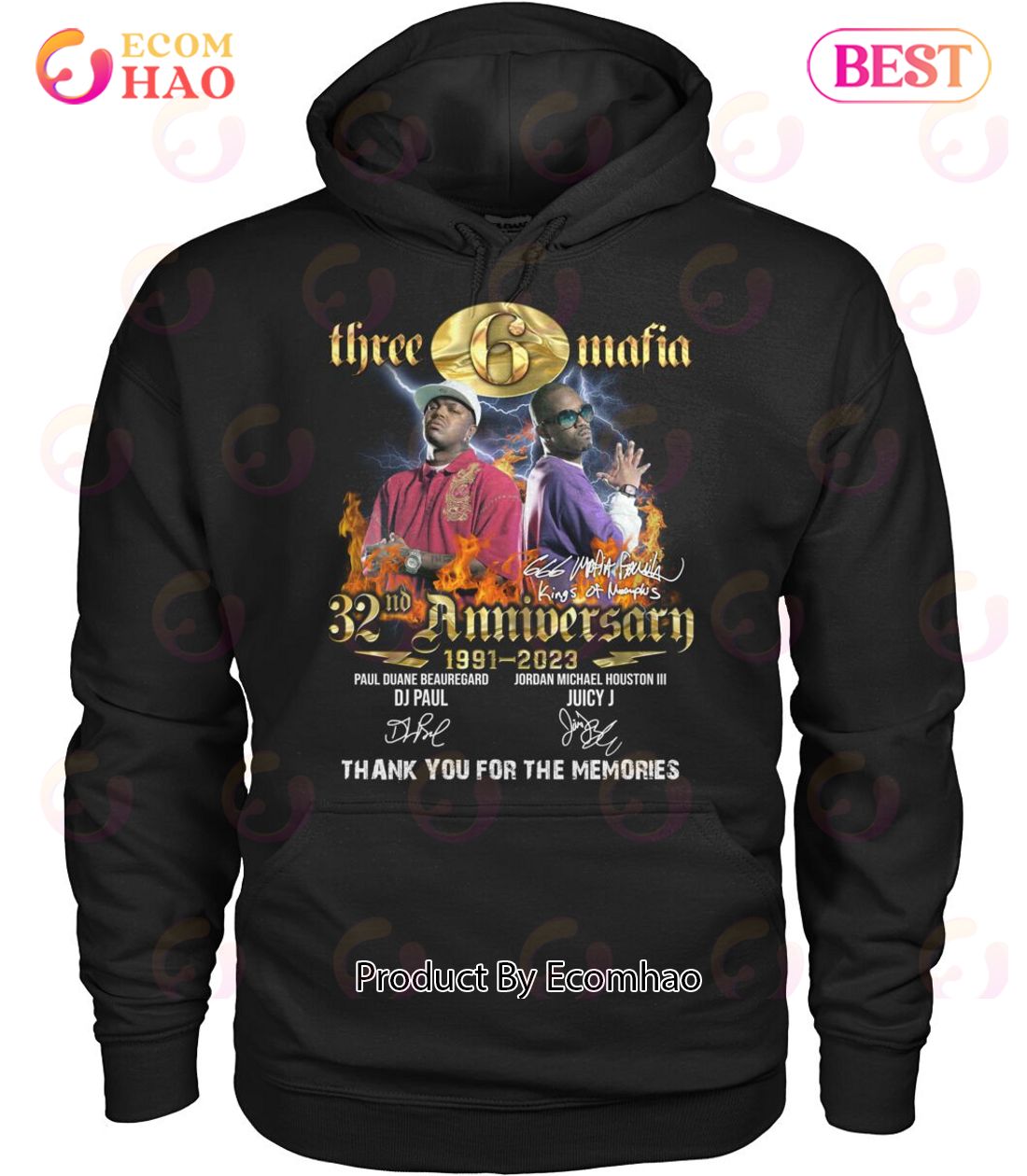 Three 6 Mafia 32nd Anniversary 1991 – 2023 Thank You For The Memories T-Shirt