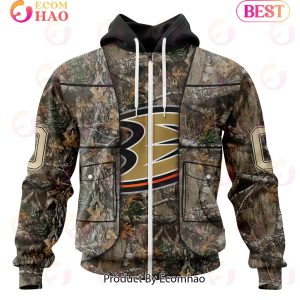 NHL Anaheim Ducks Specialized Unisex Vest Kits With Realtree Camo 3D Hoodie