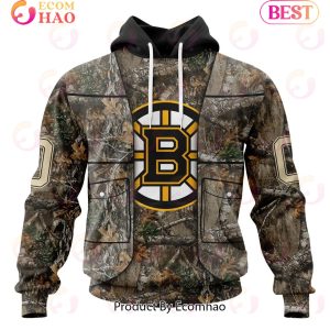 NHL Boston Bruins Specialized Unisex Vest Kits With Realtree Camo 3D Hoodie