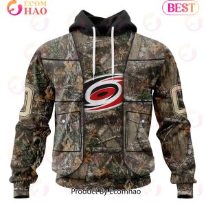 NHL Carolina Hurricanes Specialized Unisex Vest Kits With Realtree Camo 3D Hoodie