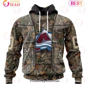 NHL Colorado Avalanche Specialized Unisex Vest Kits With Realtree Camo 3D Hoodie