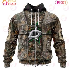 NHL Dallas Stars Specialized Unisex Vest Kits With Realtree Camo 3D Hoodie