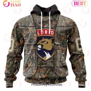 NHL Florida Panthers Specialized Unisex Vest Kits With Realtree Camo 3D Hoodie