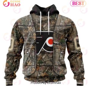 NHL Philadelphia Flyers Specialized Unisex Vest Kits With Realtree Camo 3D Hoodie
