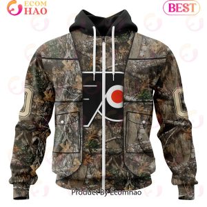 NHL Philadelphia Flyers Specialized Unisex Vest Kits With Realtree Camo 3D Hoodie