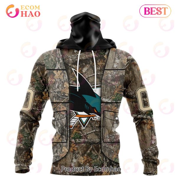 NHL San Jose Sharks Specialized Unisex Vest Kits With Realtree Camo 3D Hoodie