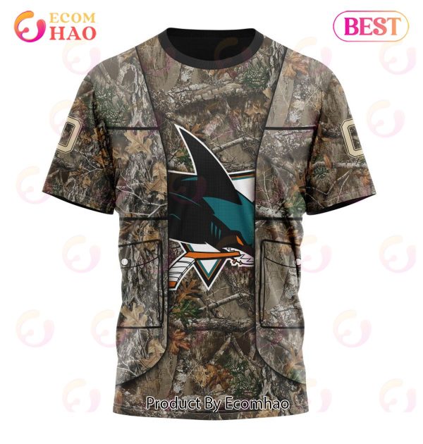 NHL San Jose Sharks Specialized Unisex Vest Kits With Realtree Camo 3D Hoodie