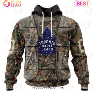 NHL Toronto Maple Leafs Specialized Unisex Vest Kits With Realtree Camo 3D Hoodie