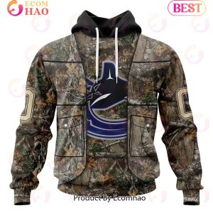 NHL Vancouver Canucks Specialized Unisex Vest Kits With Realtree Camo 3D Hoodie