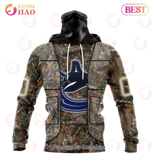 NHL Vancouver Canucks Specialized Unisex Vest Kits With Realtree Camo 3D Hoodie