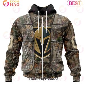 NHL Vegas Golden Knights Specialized Unisex Vest Kits With Realtree Camo 3D Hoodie