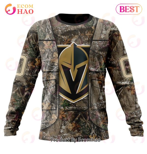 NHL Vegas Golden Knights Specialized Unisex Vest Kits With Realtree Camo 3D Hoodie