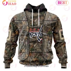 NHL Washington Capitals Specialized Unisex Vest Kits With Realtree Camo 3D Hoodie