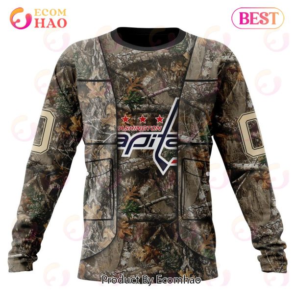 NHL Washington Capitals Specialized Unisex Vest Kits With Realtree Camo 3D Hoodie