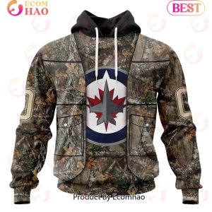 NHL Winnipeg Jets Specialized Unisex Vest Kits With Realtree Camo 3D Hoodie