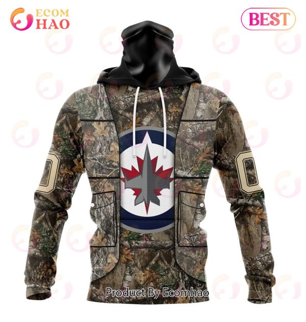 NHL Winnipeg Jets Specialized Unisex Vest Kits With Realtree Camo 3D Hoodie